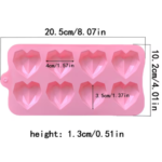 Molde de Silicona Corazón Geómetrico x 8 - Imagen 2