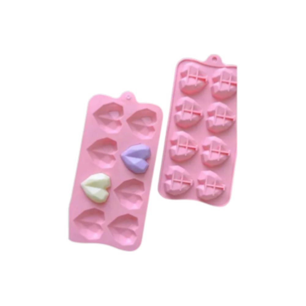 Molde corazon geometrico.jpg Molde de Silicona Corazón Geómetrico x 8 - Imagen 1