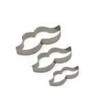 Set de 3 cortadores de acero en forma de bigote