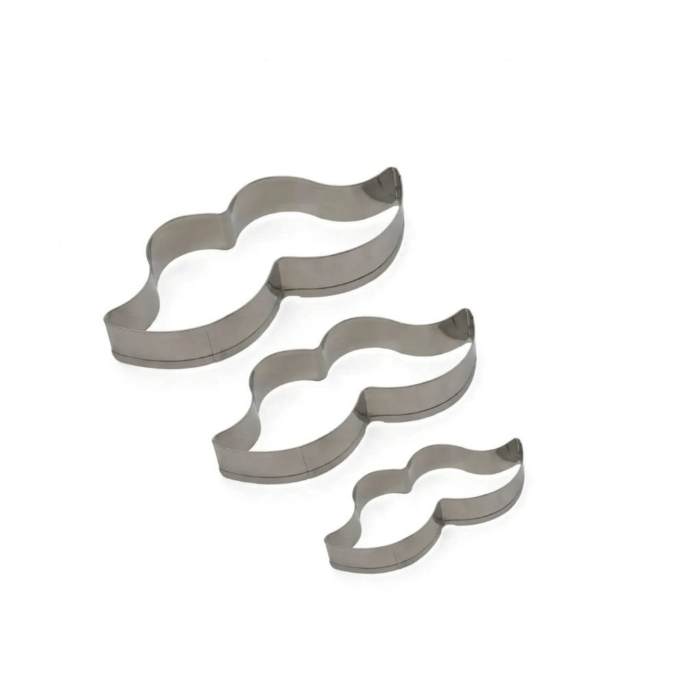 Set cortadores de acero x4 en forma de bigote Set de 3 cortadores de acero en forma de bigote - Imagen 1