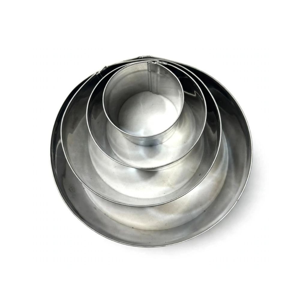 Set cortadores de acero x4 en forma de circulo (2) Set de 4 cortadores redondos de acero para galletas - Imagen 1