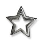 Set de 4 cortadores de acero en forma de estrella para brownies