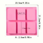 Molde de Silicona barras x6 jabón - Imagen 2