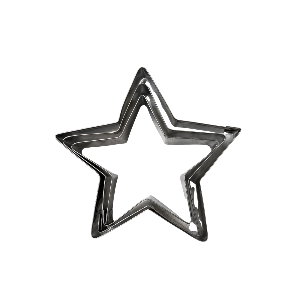 Set cortador de estrella x3 Set de 3 cortadores de acero en forma de estrella para brownies - Imagen 1